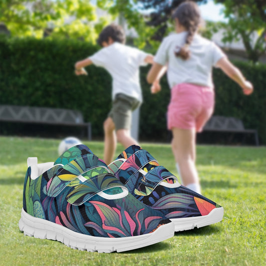 Psychedelic Floral Kids Sneakers